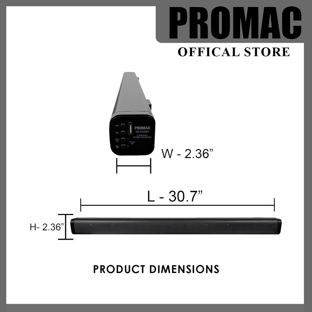 SB-2030BT <br> 4-Speaker Stereo Soundbar <br> <br>