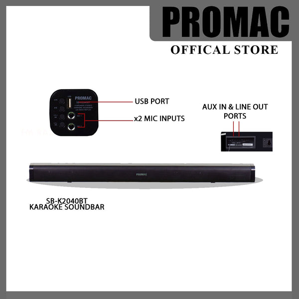 Karaoke Machine Soundbar Mic Input SB-K2040BT 4-Speaker Karaoke