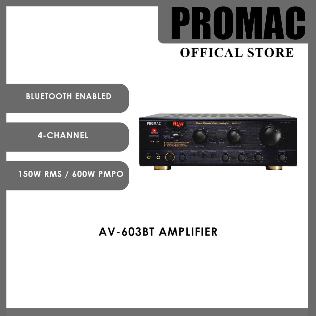 AV-603BT <br> Karaoke Power Amplifier 600W PMPO (x2)