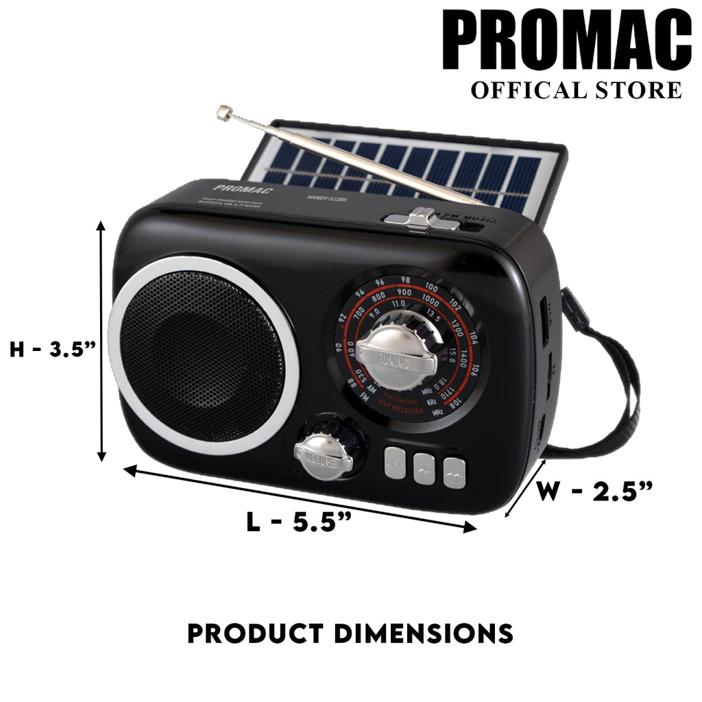 HANDY-522BS Solar Powered Radio with Bluetooth, USB, and TWS function