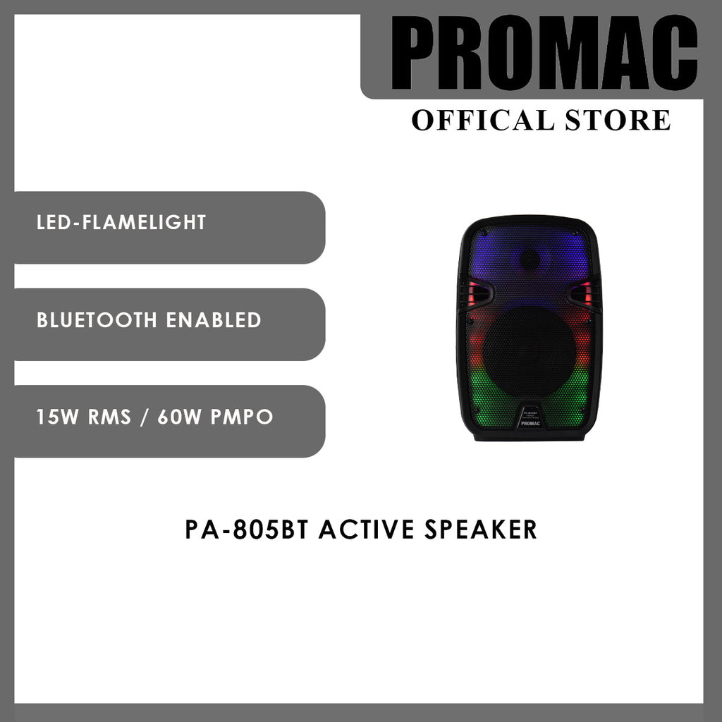 PA-805BT 8" Active Speaker with LED Flamelight